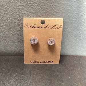 NWT Amanda Blu Rose Gold Cubic Zirconia stud Earrings